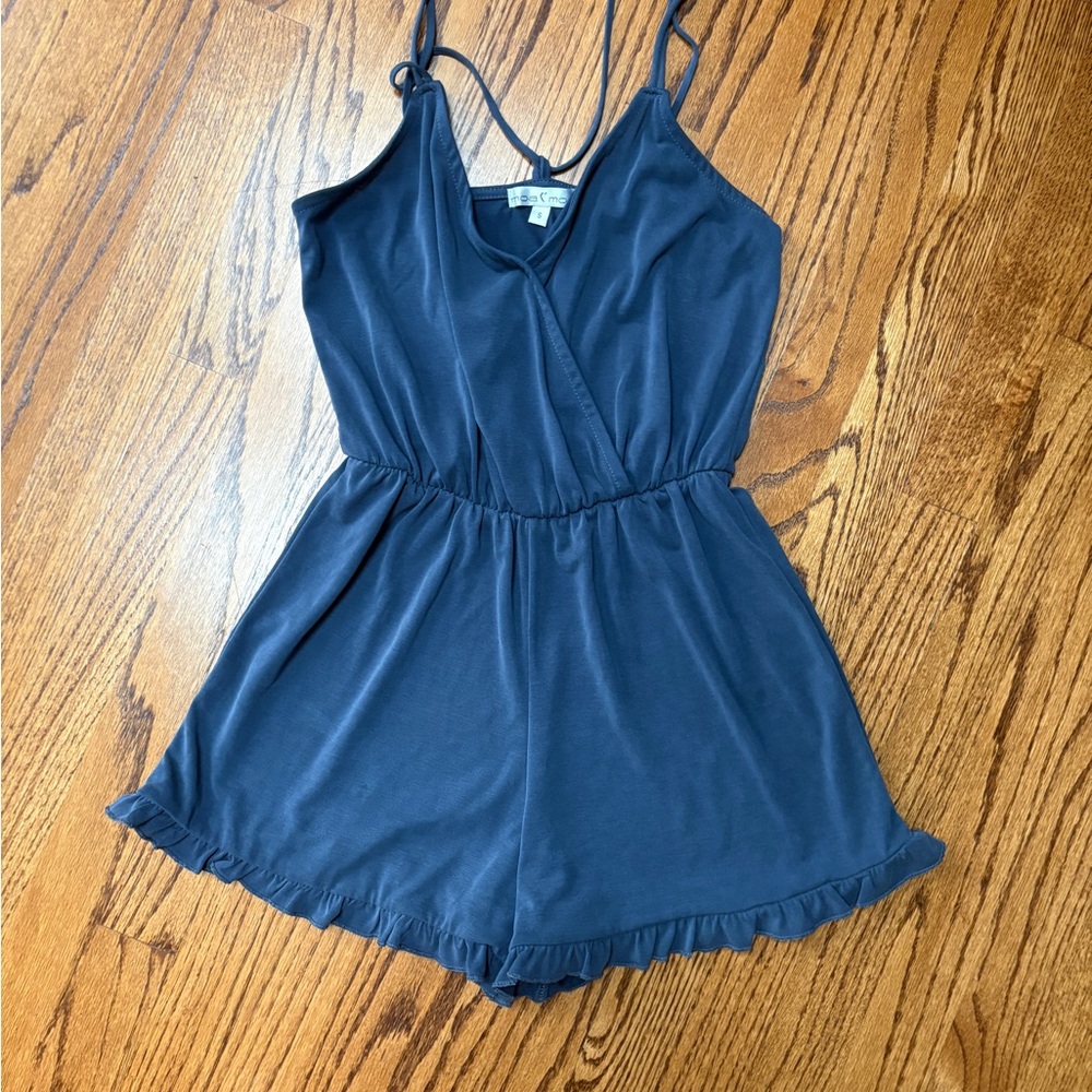 Navy Blue Moa Moa Sleeveless Romper
